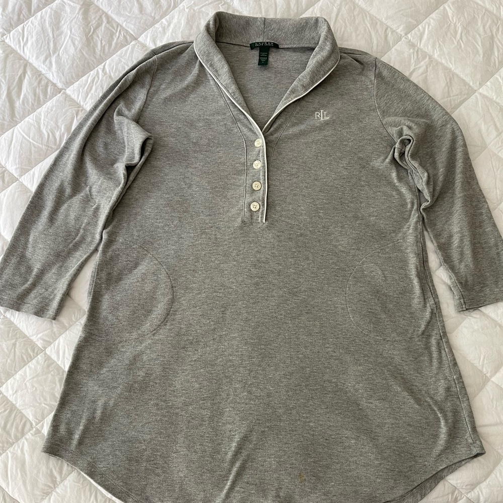 Ralph Lauren woman's grey sleep shirt/nightgown/pajama
